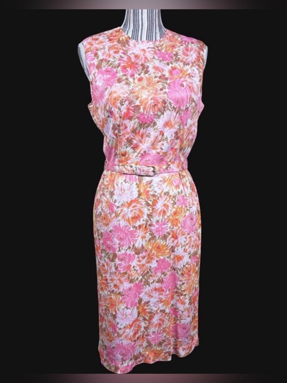 Beautiful vintage handmade 50s dress with floral print